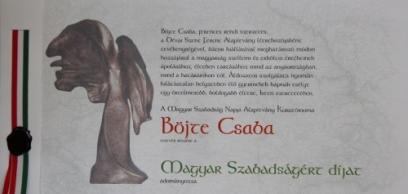 Böjte Csaba kapta idén a Magyar Szabadságért díjat