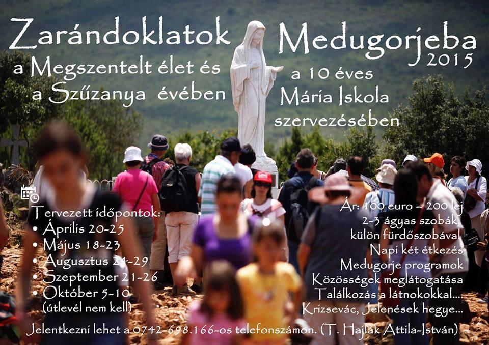 Zarándoklatok Medjugorjeba a Mária Iskola szervezésében