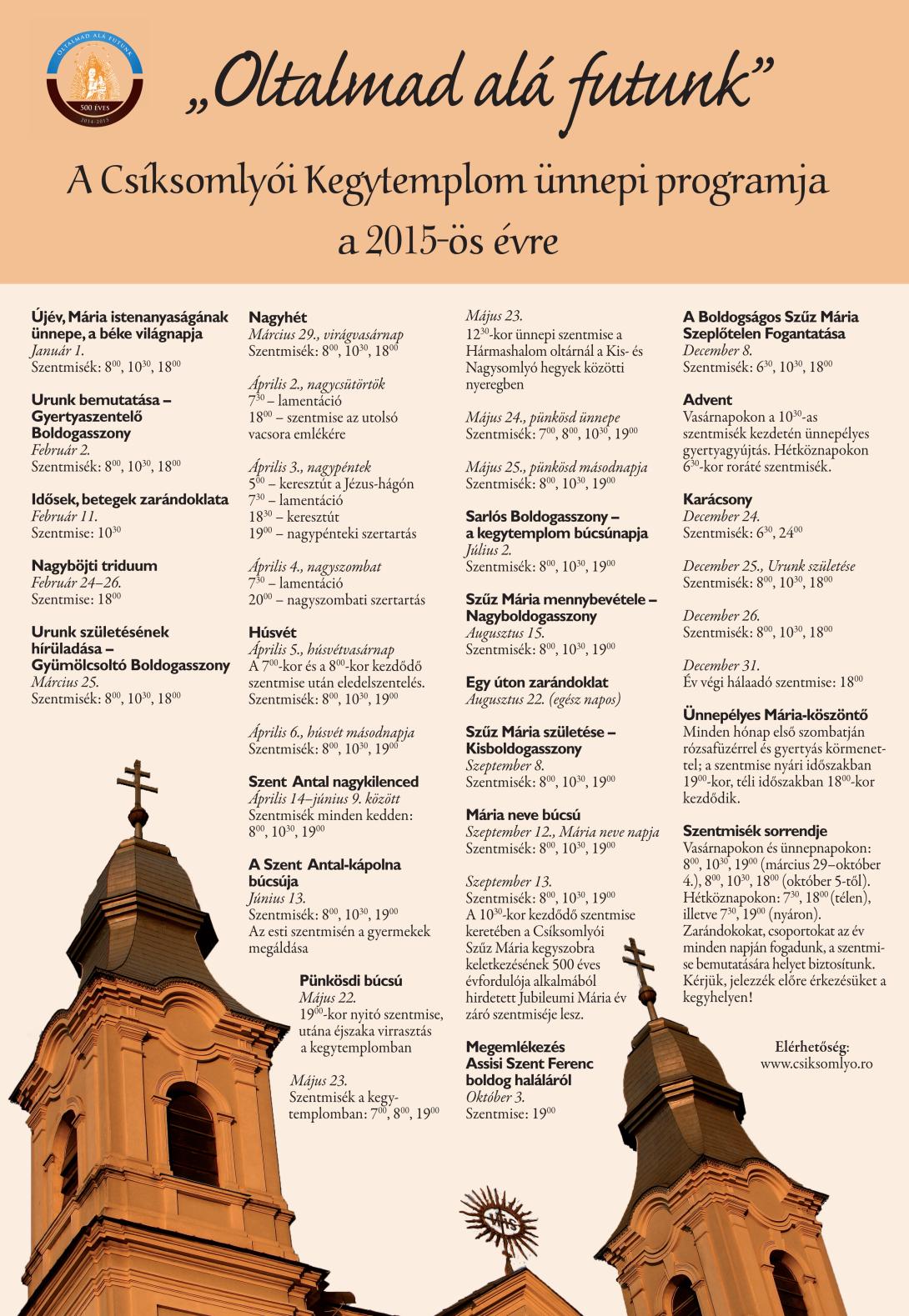 Csíksomlyó lelki-szellemi központ programkínálata zarándokhétvégékre